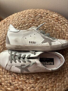 Golden Goose Super-star distressed leather sneakers